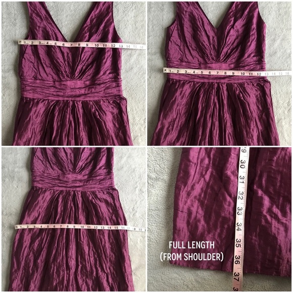 Kay Unger Metallic Silk Crepe Crinkle Sleeveless Cocktail Party Dress Purple 2 - Picture 12 of 12